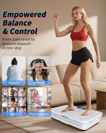Shake Plate Vibration Exercise Machine for Lymphatic Drainage Massager & Weight Loss, 400 lbs Capacity Whole Body Vibrating Plate Workout for Women and Men