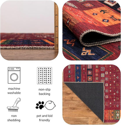 Keen Home Design 3x5 Rug - Machine Washable Entry Rug with Non-Slip Backing, Ideal for Enteryway, Kitchen, Bathroom, Laundry Room - Vintage, Easy Clean, Durable, Low Pile Rug - (3' x 5')