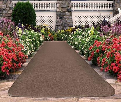 House, Home and More Outdoor Carpet Runner - Brown - 3 Feet x 10 Feet
