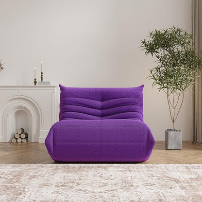 Bean Bag Chair, Fireside Chair Bean Bag Sofa Large Bean Bag Chair for Adults, Bean Bag Chairs for Teens with High Density Comfortable Foam, Memory Foam Bean Bag for Living Room, Bedroom (Purple)