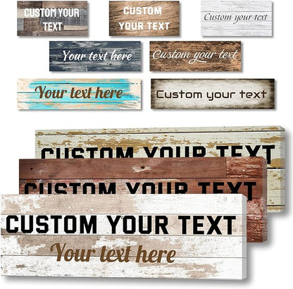 LZIMU Personalized Quotes Sign Wall Decor Custom Canvas Sign with Your Text Customized Gift for Rustic Kitchen Farmhouse Decor Framed (6"x24")