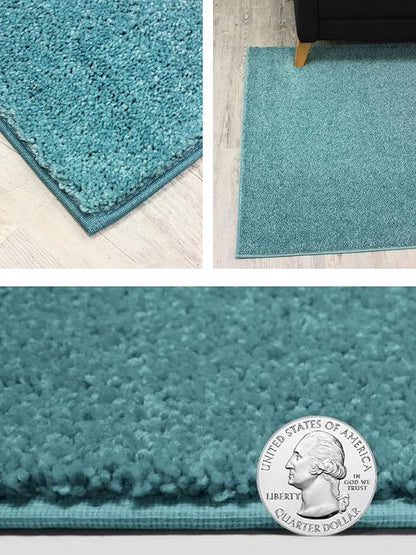 KOECKRITZ Soft and Colorful Kids Classroom Area Rugs (Passes Flammability Pill Test) Many Sizes and Bright Colors to Select from (5' x 8', Surf)
