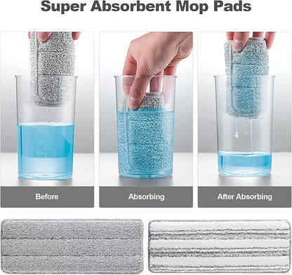 JOYMOOP Flat Mop Pad, Microfiber Mop Pad, Squeeze Mop Pads Replacement, 13" Refill 1 Pack - Grey