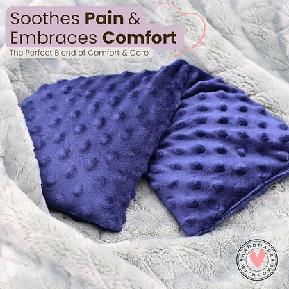 Microwave Heating Pad for Cramps, Aches & Pains - Weighted Microwavable Heating Pad – Moist Heat Therapy for Back, Neck, and Shoulders – Made in USA with Lavender, Flaxseed, and Buckwheat