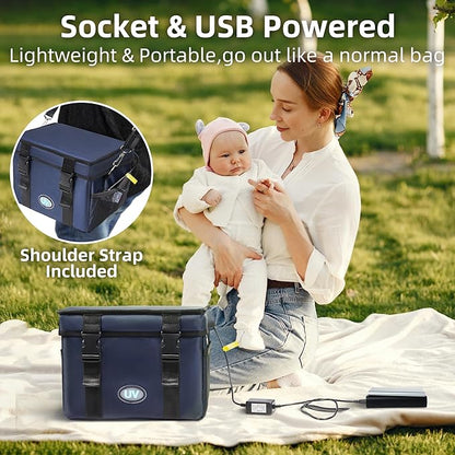UV Sanitizer Box, 12L Ozone Portable Sanitizing and Cleaning Machine with 3-Level Timer, Foldable UV Cleaner Box for Phone, Toys, Mask, Towel, key, Ozone UV Box ﻿