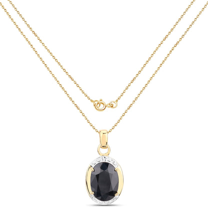 7.50 Carat Genuine Black Sapphire .925 Sterling Silver Pendant