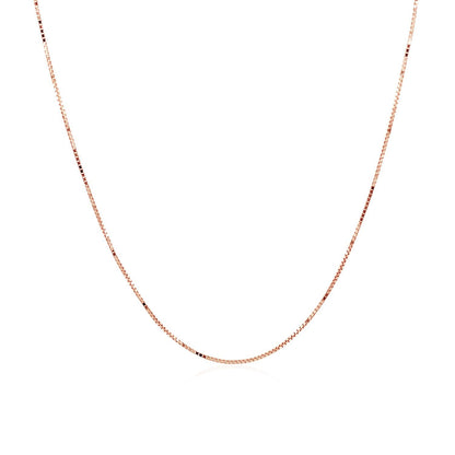 14k Rose Gold Classic Box Chain 0.6mm