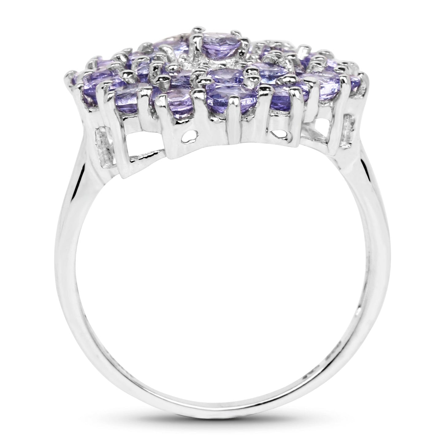 2.27 Carat Genuine Tanzanite .925 Sterling Silver Ring