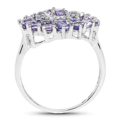 2.27 Carat Genuine Tanzanite .925 Sterling Silver Ring