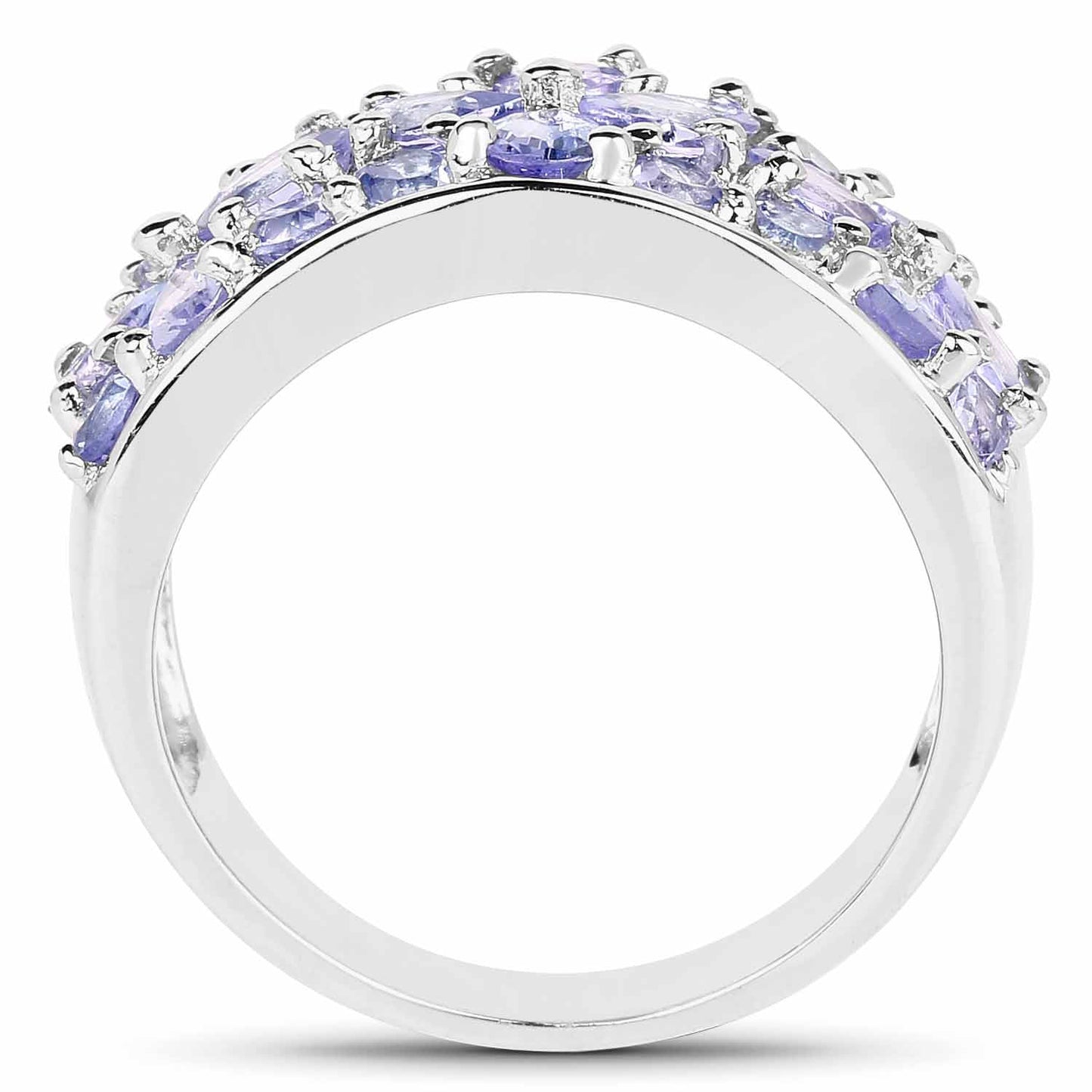 2.52 Carat Genuine Tanzanite .925 Sterling Silver Ring