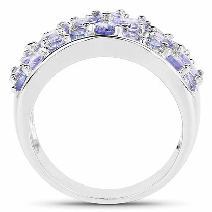 2.52 Carat Genuine Tanzanite .925 Sterling Silver Ring