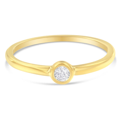 14K Yellow Gold Plated .925 Sterling Silver Miracle Set Diamond Ring (1/20 Cttw, J-K Color, I1-I2 Clarity) - Size 6