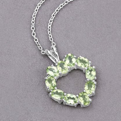 1.70 Carat Genuine Peridot .925 Sterling Silver Pendant
