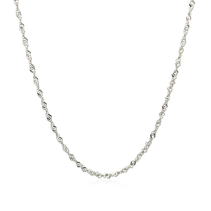 14k White Gold Singapore Chain 1.5mm