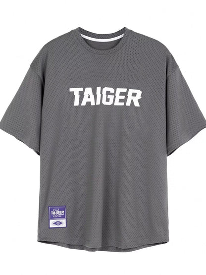 Men's Plus Size Letter Graphic Round Neck Half Sleeve T-Shirt