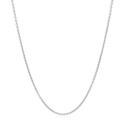 14k White Gold Round Cable Link Chain 1.2mm
