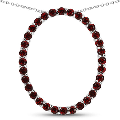 3.52 Carat Genuine Garnet .925 Sterling Silver Pendant