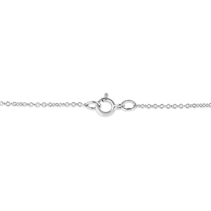 .925 Sterling Silver Prong-Set Diamond Accent Satin Finished Double Circle 18" Pendant Necklace (I-J Color, I1-I2 Clarity)