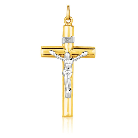 Pendentif Croix Or Bicolore 14k