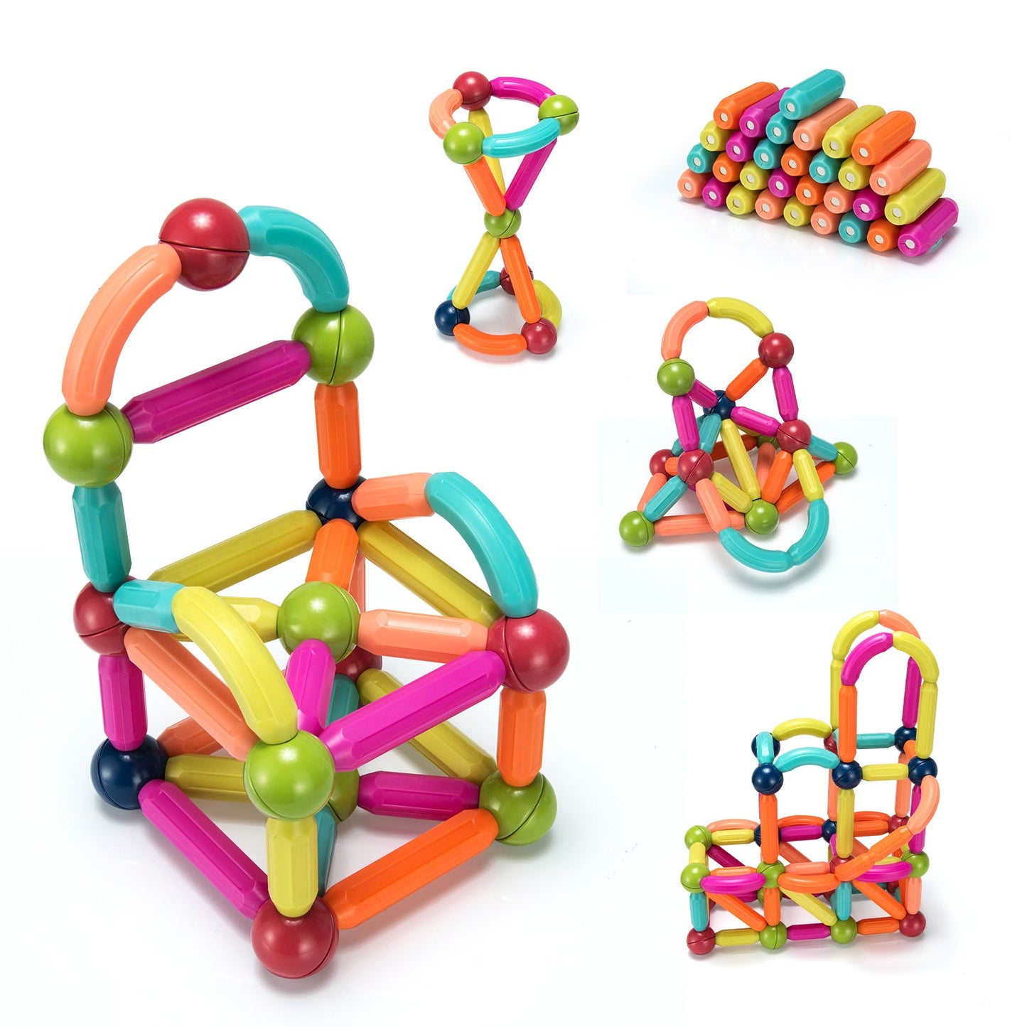 88 Pieces Magnetic Balls and Rods Set Building Blocks Set For Kids over 3 Years