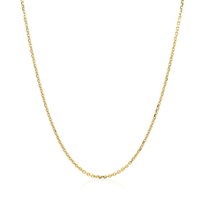 18k Yellow Gold Diamond Cut Cable Link Chain (1.10 mm)