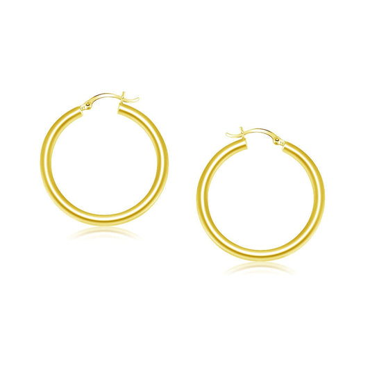 Créoles en or jaune 14 carats polies (25 mm)