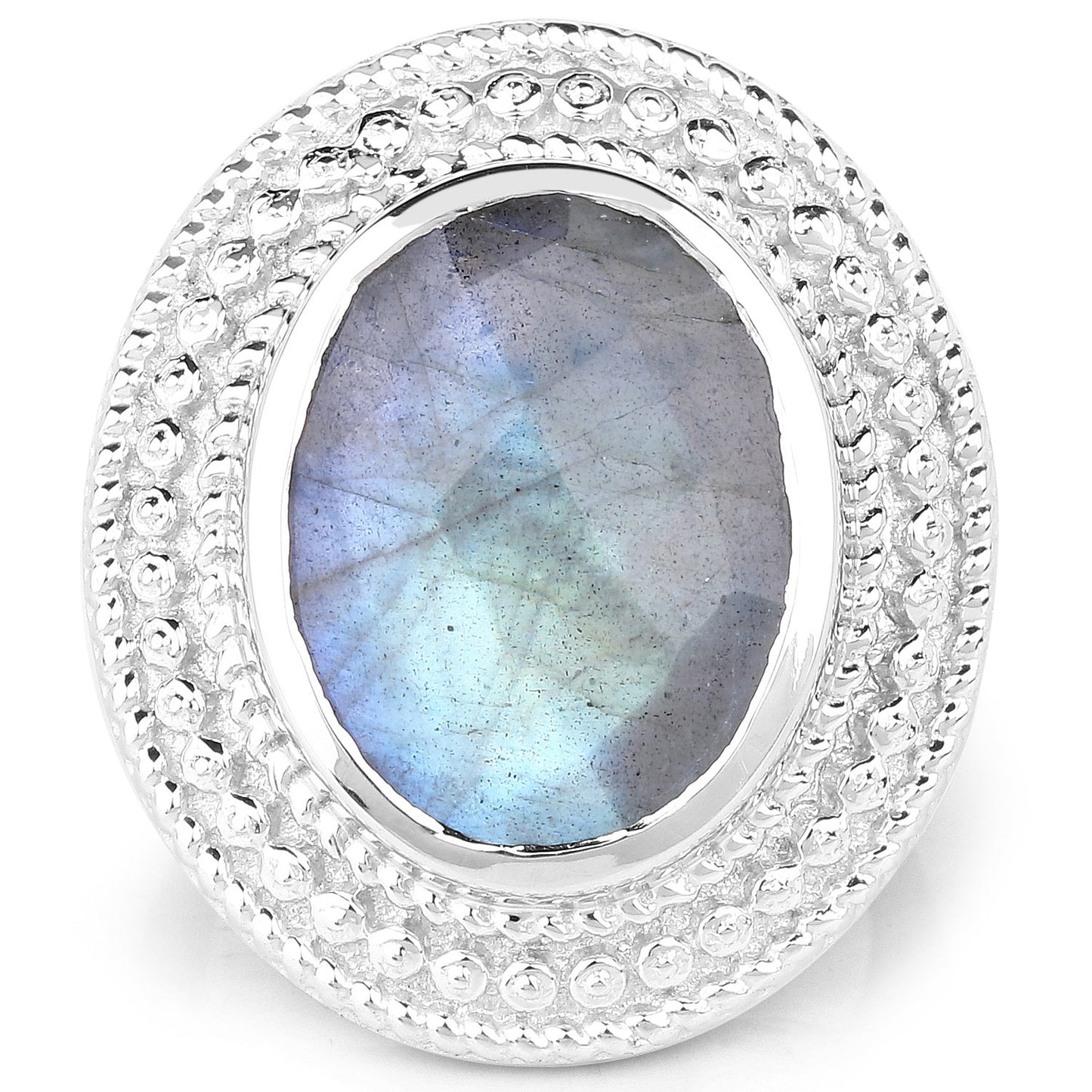 7.00 Carat Genuine Labradorite .925 Sterling Silver Ring
