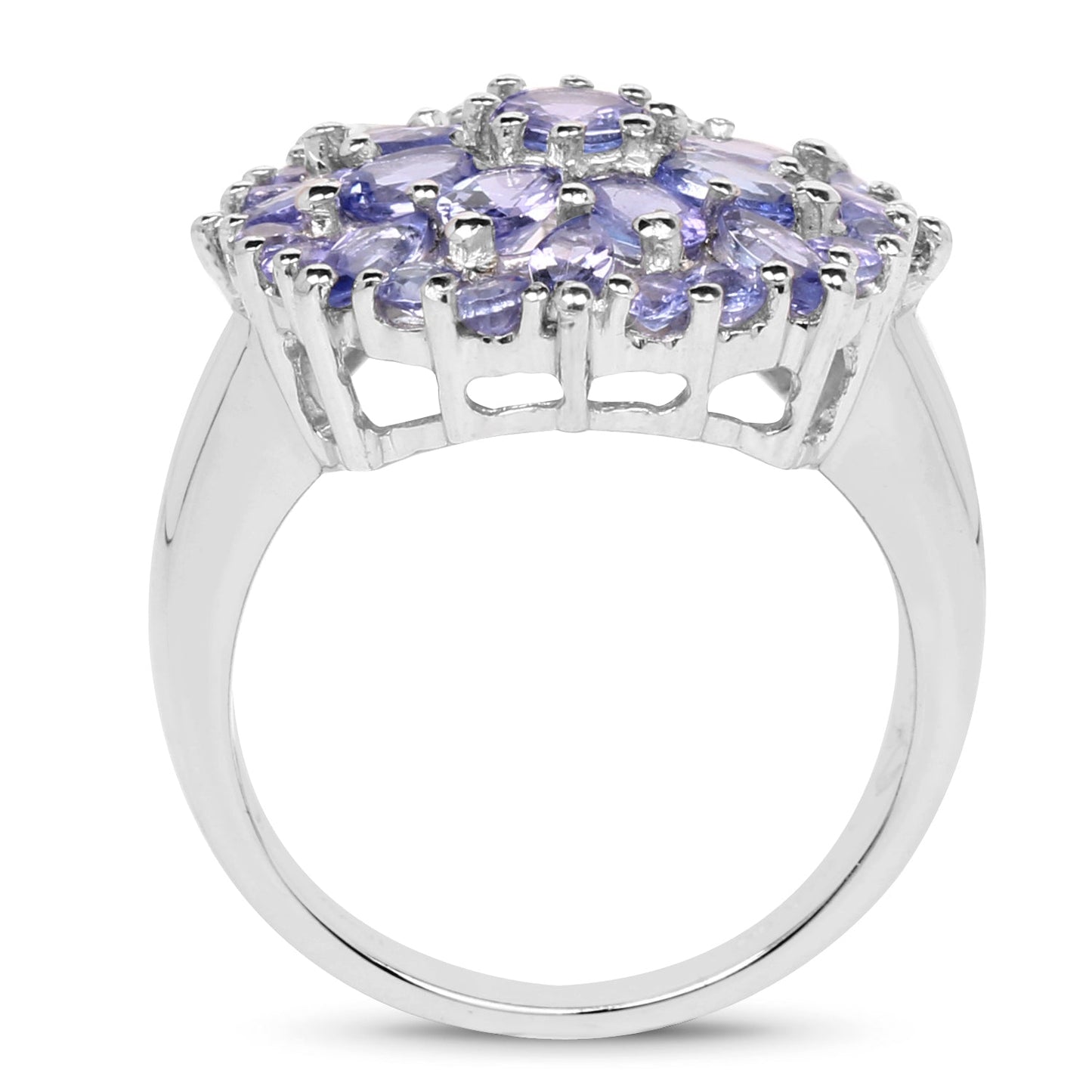 2.79 Carat Genuine Tanzanite .925 Sterling Silver Ring