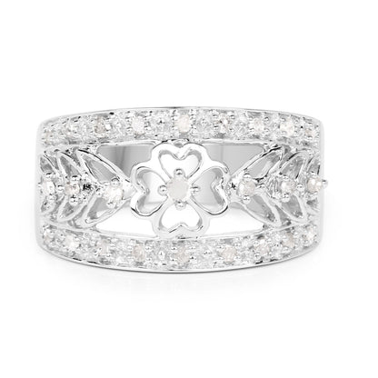 0.31 Carat Genuine White Diamond .925 Sterling Silver Ring