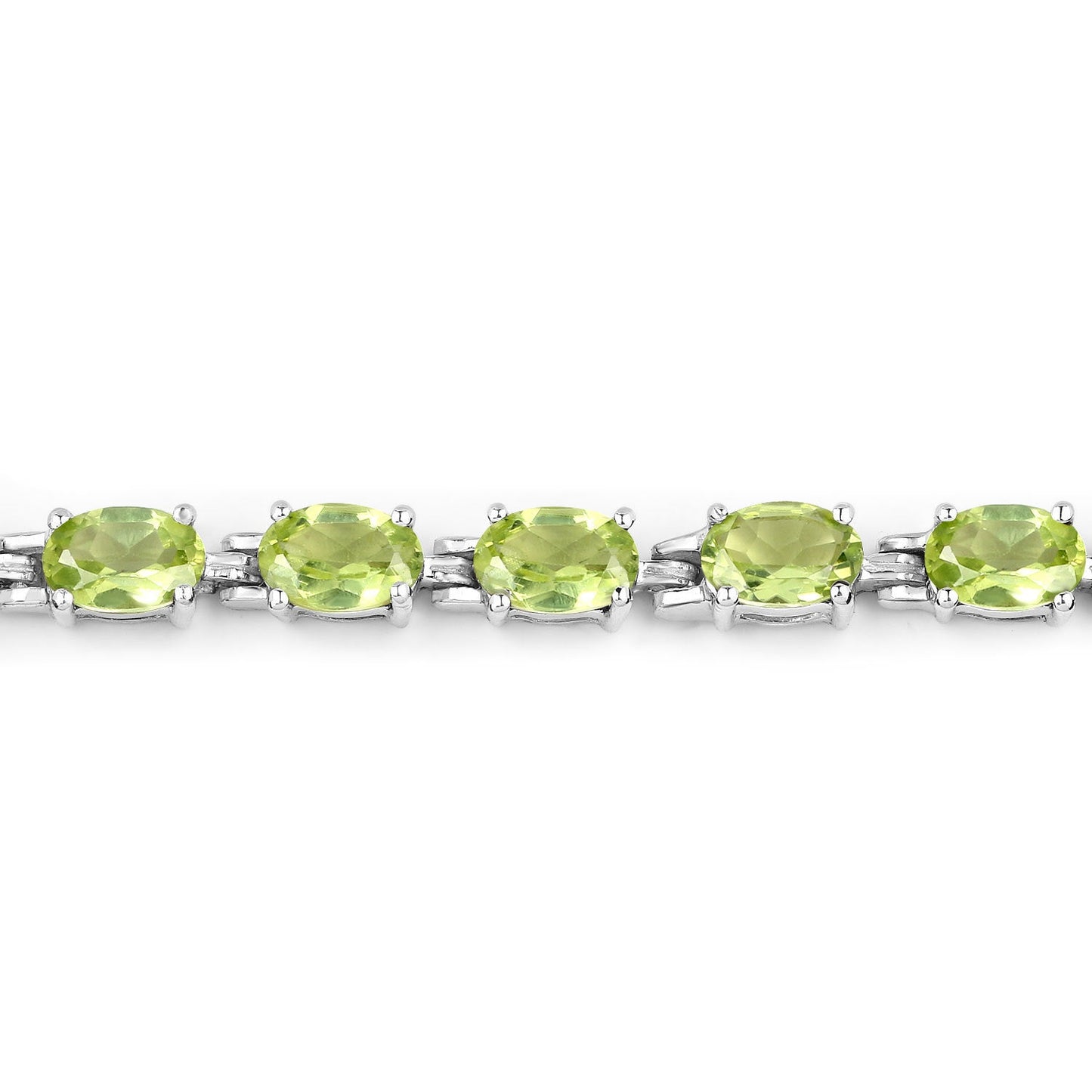 8.61 Carat Genuine Peridot .925 Sterling Silver Bracelet