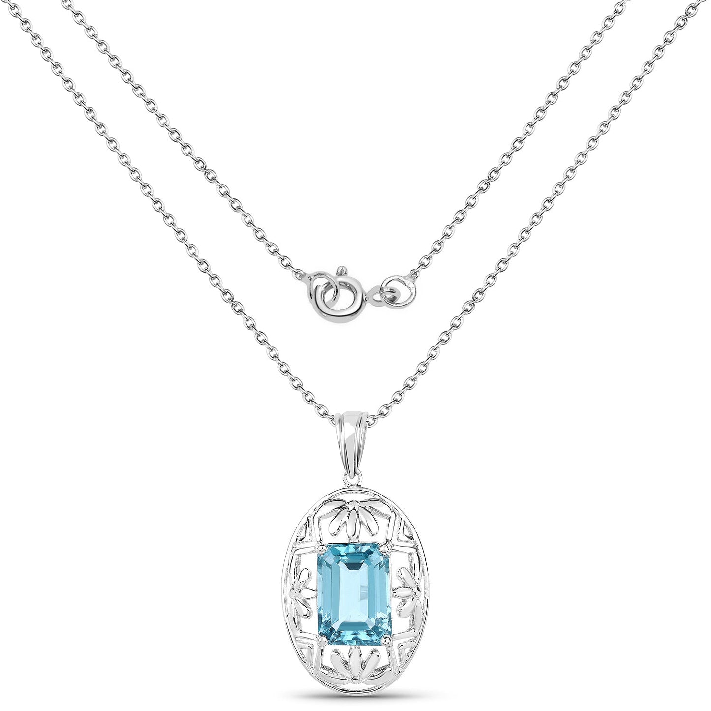 9.60 Carat Genuine Green Topaz .925 Sterling Silver Pendant