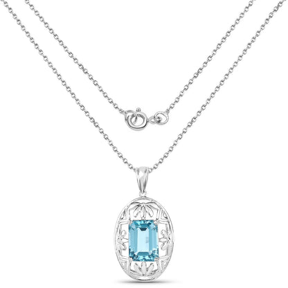 9.60 Carat Genuine Green Topaz .925 Sterling Silver Pendant