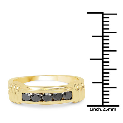 0.50 Carat Genuine Black Diamond .925 Sterling Silver Ring