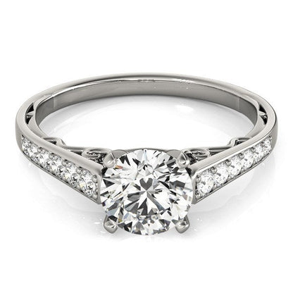 14k White Gold Cathedral Design Diamond Engagement Ring (1 1/4 cttw)