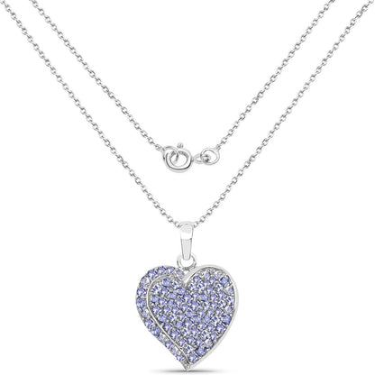 3.97 Carat Genuine Tanzanite .925 Sterling Silver Pendant