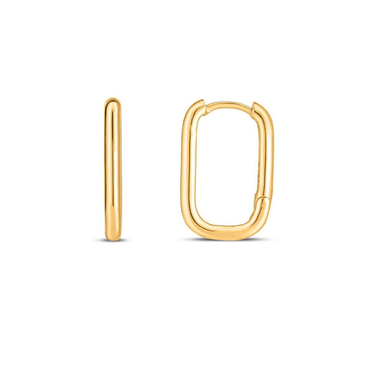 Grandes créoles « Paperclip » en or jaune 14 carats