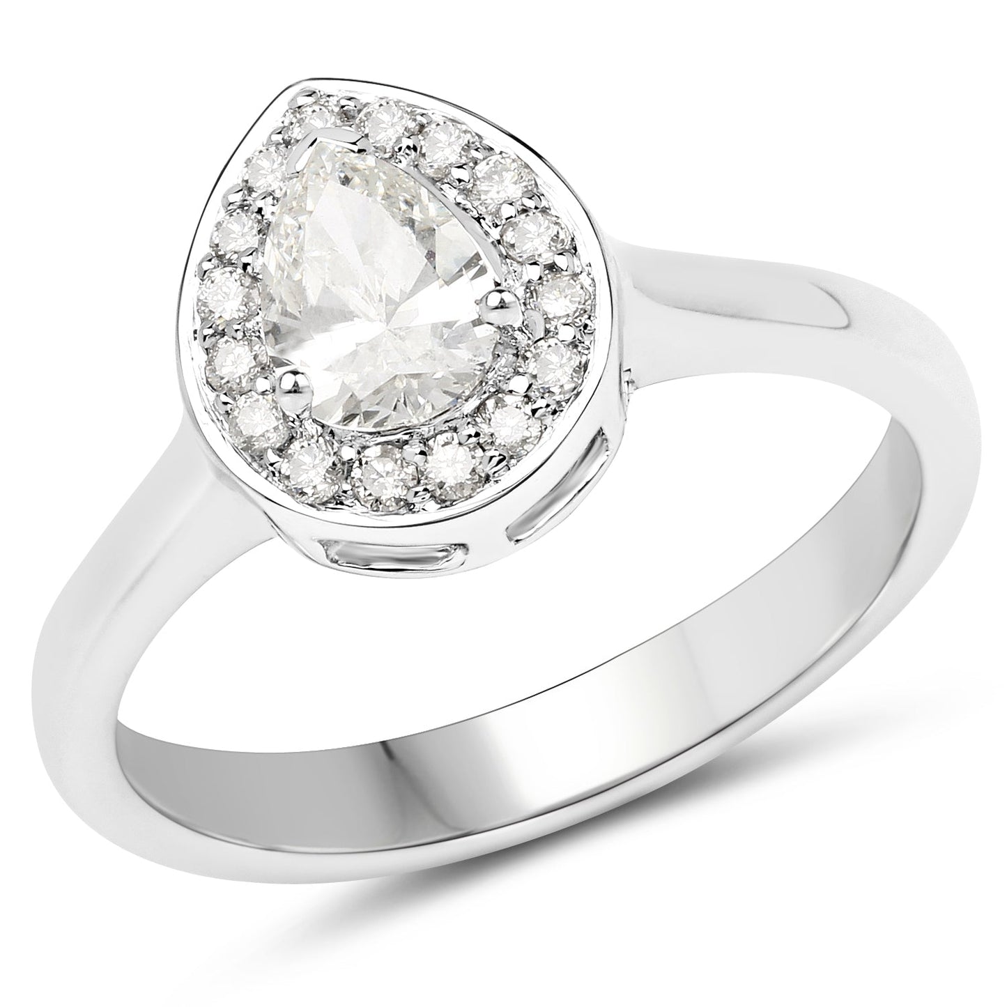 14K White Gold 0.64 Carat Genuine White Diamond Ring