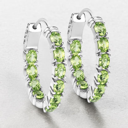 3.40 Carat Genuine Peridot .925 Sterling Silver Earrings