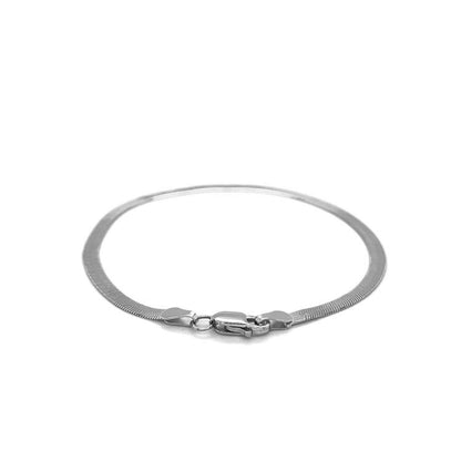 14k White Gold Super Flex Herringbone Bracelet (2.80 mm)