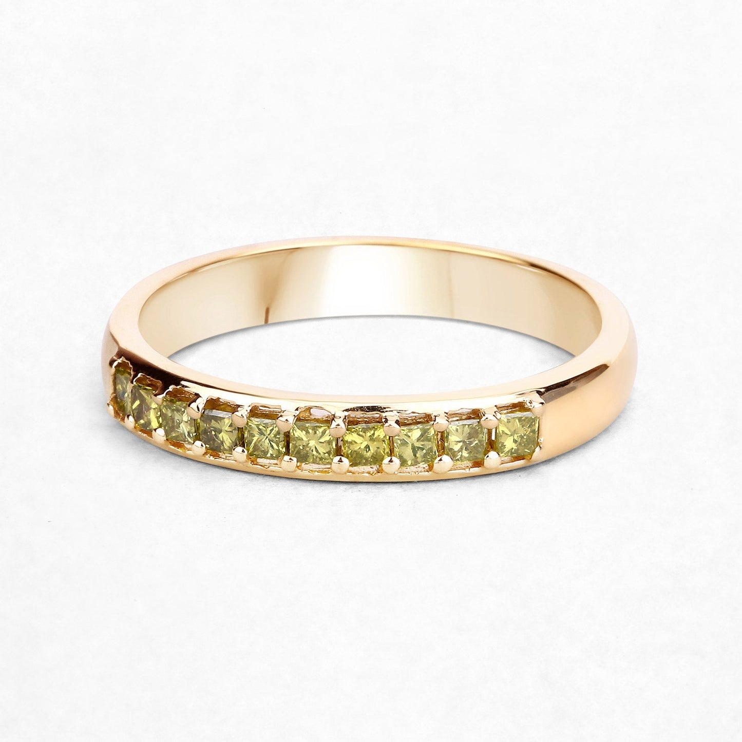 0.27 Carat Genuine Yellow Diamond 14K Yellow Gold Ring (SI1-SI2)