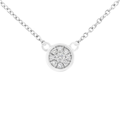 10K White Gold 1/4 Cttw Diamond Flower Pendant Necklace (I-J Color, I2-I3 Clarity) - Adjustable 16-18" chain