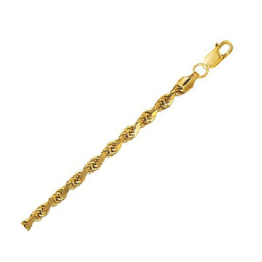 Chaîne corde creuse en or jaune 10K taillée au diamant (5,00 mm)