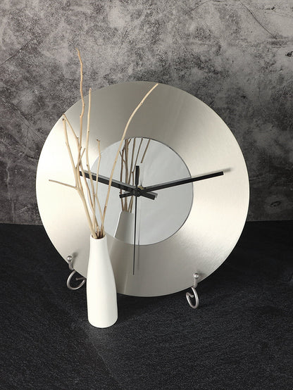 Creative Metal Wall Clock Silver
