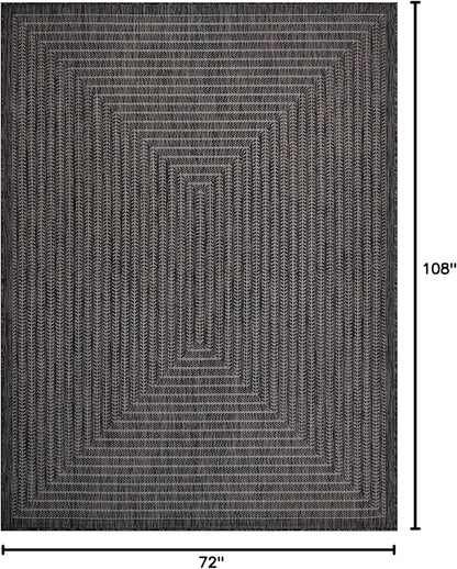 Adiva Rugs Outdoor Indoor Area Rug, Weather Resistant, Easy to Clean, Stain Resistant Floor Mat for Dining Room, Backyard, Deck, Patio (Pebble Weiss, 6' x 9')