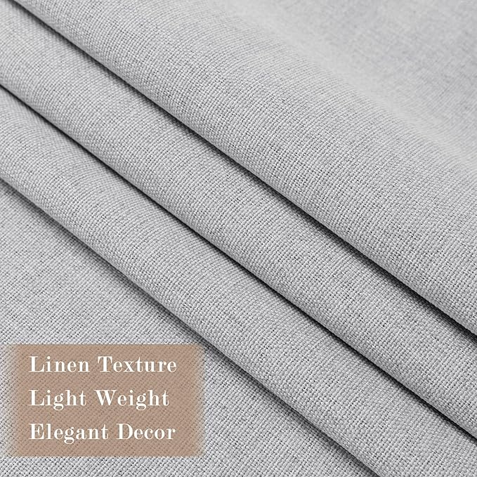 Room Divider Curtains Screen Partitions, Linen Look 100% Blackout Drapery 102 Inches Long, 100" Wide Pinch Pleated Window Drapes, Privacy Protecting, Light Blocking, (1 PC, Silver Grey)