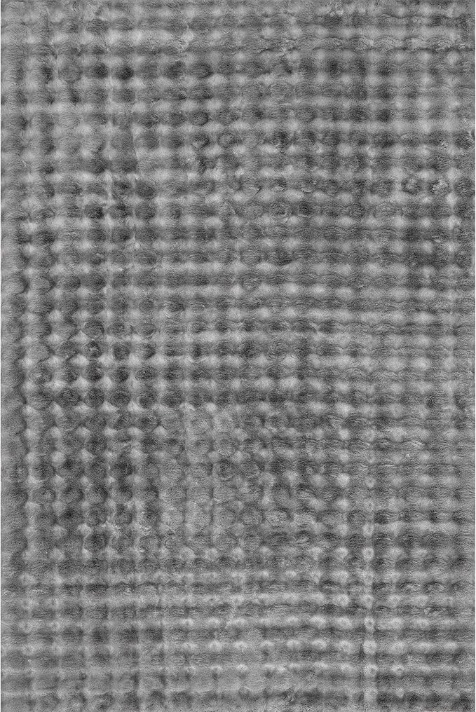 nuLOOM Jeni Checkered 6x9 Machine Washable Area Rug for Living Room Bedroom Dining Room Kitchen, Dark Grey