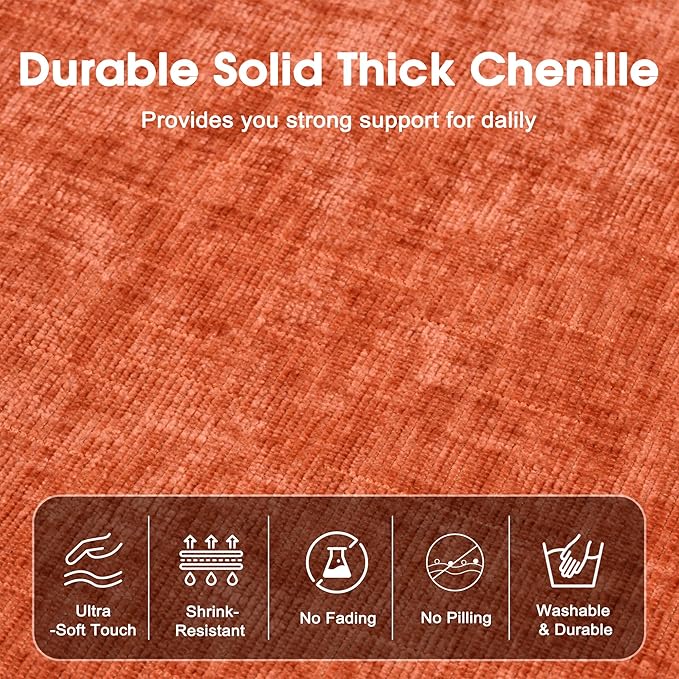 smilesun Modern Minimalist Chenille Modular Sectional Sofa, Oversized Couch and Loveseat Set with Thick Cushions, Upholstered Sofa for Living Room, Bedroom, Office, Apartment(Orange,136" 4-Seater)