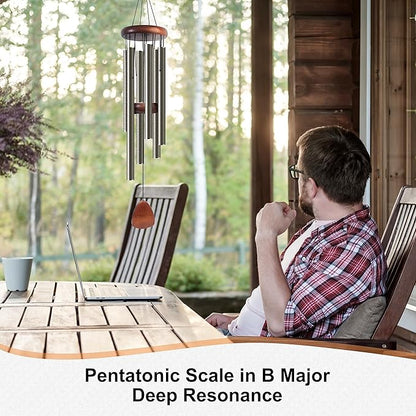 Large Aluminium Wind Chimes 37" Inches to Create a Zen Atmosphere Suitable for Outdoor, Garden, Patio Decoration Wind Chimes with Wind Catcher Suitable as A Gift for Unisex(2 Pack Copper)