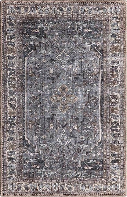 Keen Home Design 2x3 Rug - Machine Washable Entry Rug with Non-Slip Backing, Ideal for Enteryway, Kitchen, Bathroom, Laundry Room - Vintage, Easy Clean, Durable, Low Pile Rug - (2' x 3')