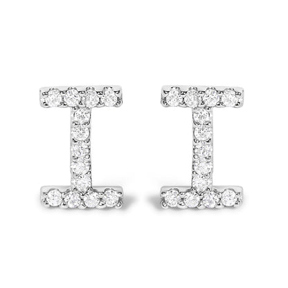 10K White Gold 1/10 Cttw Diamond Initial â€œAâ€ Stud Earring